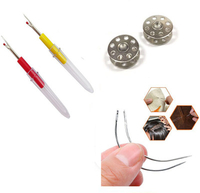 Crafts Haveli 3 Items Combo : 2 Seam Ripper, 2 Curved Needle & 2 Bobbin Sewing Kit