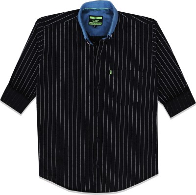 Cay Boys Striped Casual Black Shirt