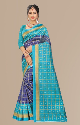 Kanooda Prints Printed Mysore Art Silk Saree(Multicolor)