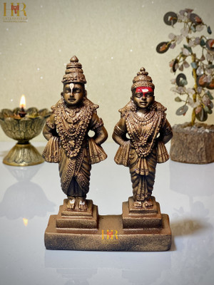 hr enterprises (VR 51B Copper)Vitthal Rukmini Statue,Vitthal Rukmani Stand,Home Decor,Showpiece Decorative Showpiece  -  13.5 cm(Polyresin, Copper)