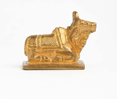 Alodie Brass Nandi | Nandi Idol| Brass Nandi Idols for Pooja | Nandi Bull | Nandi Murti Decorative Showpiece  -  1.5 cm(Brass, Gold)