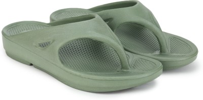 D-SNEAKERZ Women Flip Flops(Olive , 6)