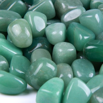Swara Agate Green Aventurine Superior Natural Energized Crystal Tumble Stone 5pcs Carved Asymmetrical Crystal Stone(Green 250 g)