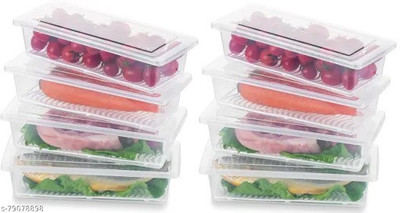 prayati Plastic 8 PCS Fridge Storage Boxes Storage Containers (1500 ML ) Storage Basket(Pack of 8)