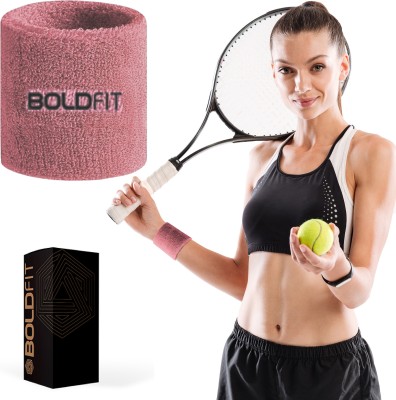 BOLDFIT Wrist Band For Men & Women, Use in Gym, Sports & Badminton Wrist Support(Pink)