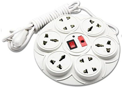 Saubhagye 6 Amp Multi Plug Point Strip, Cord (3.6 Meter) Wire & Universal 7 Socket Extension Boards(White)
