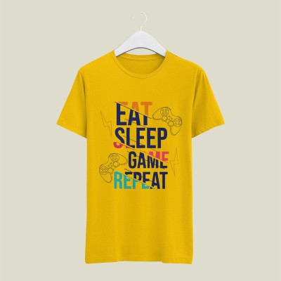 Flyhigh Styles Graphic Print Men Round Neck Yellow T-Shirt