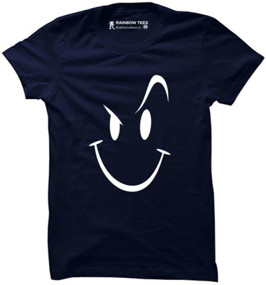 RAINBOWTEES Printed Men Round Neck Dark Blue T-Shirt