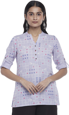 Akkriti by Pantaloons Casual Printed Women Purple Top