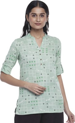 Akkriti by Pantaloons Casual Printed Women Green Top