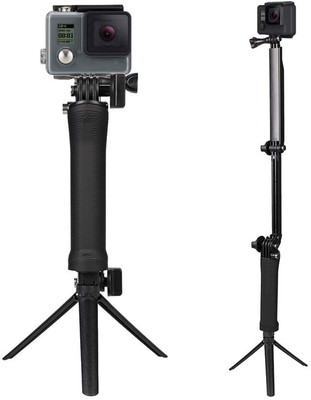 MOOZMOB Waterproof Portable Action Camera Tripod Stand Mount Mini Video Camera Stand Tripod(Black, Supports Up to 1800 g)