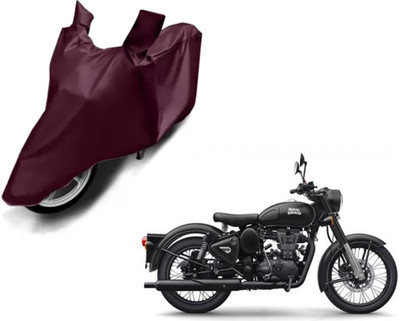 Selifaur Waterproof Two Wheeler Cover for Royal Enfield(Classic Stealth Black, Brown)