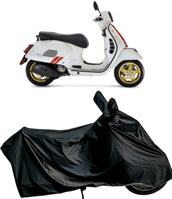Autofly Waterproof Two Wheeler Cover for Vespa(GTS Super 125, Black)