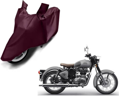 Selifaur Waterproof Two Wheeler Cover for Royal Enfield(Classic Gunmetal, Brown)