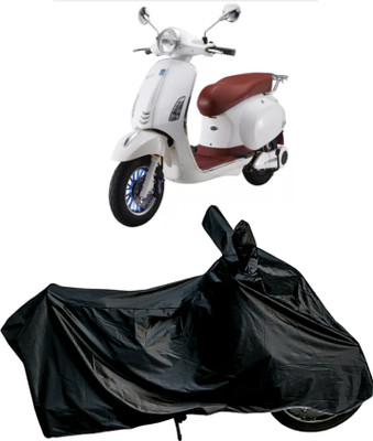 Autofly Waterproof Two Wheeler Cover for Vespa(Electric, Black)