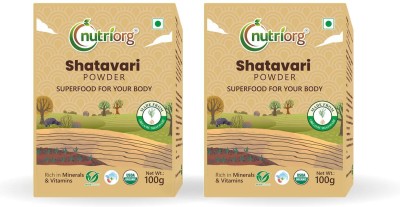 Nutriorg Organic Shatavari Powder | Women's Wellness | Promotes lactation(2 x 100 g)