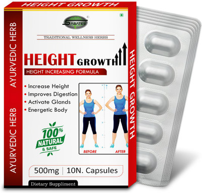 Sabates Hight Growth | Herbal Pill For Length of Bones Maximize Inches(Pack of 6, 60 Tablets)