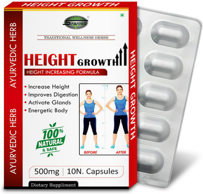 Sabates Hight Growth | Herbal Tablet For Length of Bones Maximize Inches(Pack of 2, 20 Tablets)