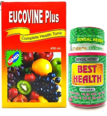 BENGAL HERBS BestHealth 50Capsule & Eucovin Plus Tonic 450ml For Immunity Booster(Pack Of 2)(Pack of 2)