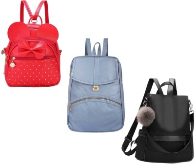 QUASHIMI COLLECTION BP-4-red-2in1+sky-blu-psh-lck+blk-lattu-pittu-cmbo 6 L Backpack(Red, Blue, Black)