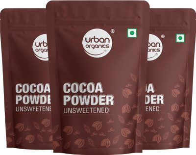 Urban Organics Natural Cocoa Powder For Chocolate Cake Baking, Shake & Smoothies-250g X 3 Cocoa Powder(3 x 250 g)