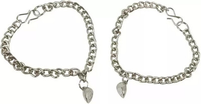 ruby collection Stainless Steel Silver Bracelet(Pack of 2)