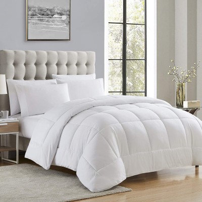 curious lifestyle Self Design Single Comforter for  Heavy Winter(Microfiber, White)