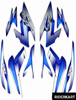 RIDERKART Sticker & Decal for Bike(Multicolor, Blue, Silver)