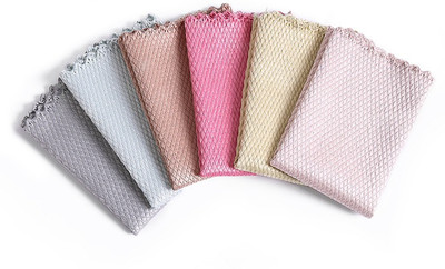 UNCOMMON Microfiber Fish Scale Kitchen Towel |Car Towel for Polishing| Cleaning Glassware Multicolor Cloth Napkins(6 Sheets)