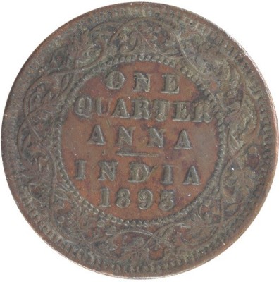 Mintage World British India Victoria Empress - Quarter Anna 1893 calcutta Modern Coin Collection(1 Coins)
