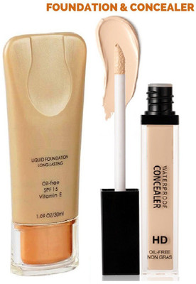 ADJD Liquid Foundation Long Lasting Spf 15 Vitamin E & Liquid Concealer(2 Items in the set)