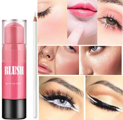 GFSU MATTE & CREAMY FINISH MULTI USE BLUSHER STCIK & perfect eye make up eyeliner and kajal(2 Items in the set)