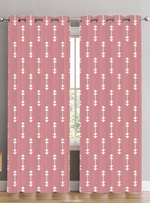Goal 154 cm (5 ft) Polyester Room Darkening Window Curtain (Pack Of 2)(Geometric, Light Pink)