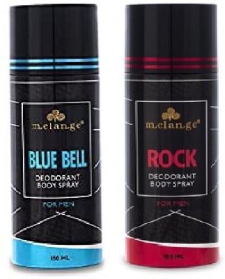 MELANGE Blue Bell & Rock Men Deo Pack of 2 (150ml x 2) Deodorant Spray  -  For Men(150 g, Pack of 2)