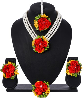 Arihant Shop Fabric Red, Green, Yellow Jewellery Set(Pack of 1)