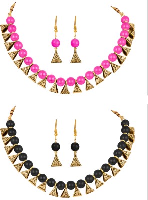 JFL Jewellery for Less Copper Gold-plated Multicolor Jewellery Set(Pack of 1)