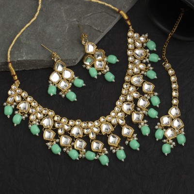 SPARGZ Alloy Gold-plated Green Jewellery Set(Pack of 1)