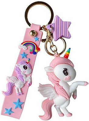 KYOP 3D Rainbow Soft PVC Unicorn Keychain Key Chain