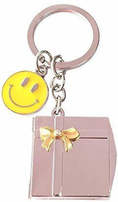 Virom Book Shape Double Photo Frame With Smiley Metal Key Chain