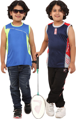 FTX Boys Printed Polyester Regular T Shirt(Multicolor, Pack of 2)