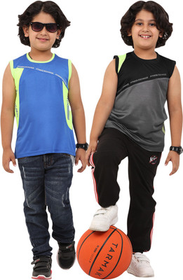 FTX Boys Printed Polyester Regular T Shirt(Multicolor, Pack of 2)