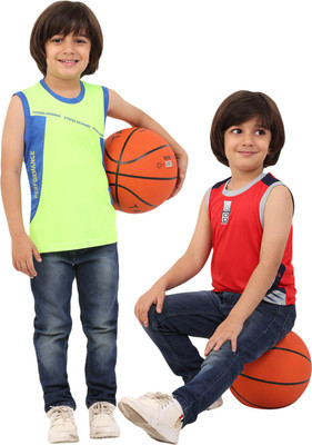 FTX Boys Printed Polyester Regular T Shirt(Multicolor, Pack of 2)