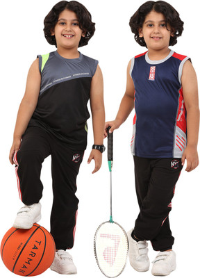 FTX Boys Printed Polyester Regular T Shirt(Multicolor, Pack of 2)