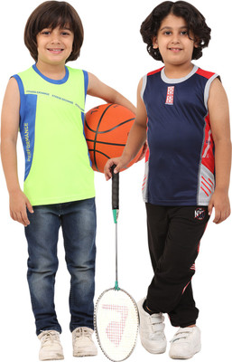 FTX Boys Printed Polyester Regular T Shirt(Multicolor, Pack of 2)