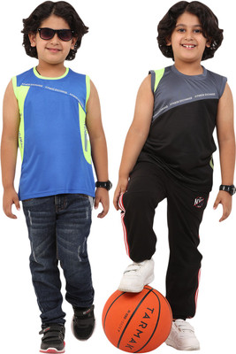 FTX Boys Colorblock Polyester Regular T Shirt(Multicolor, Pack of 2)