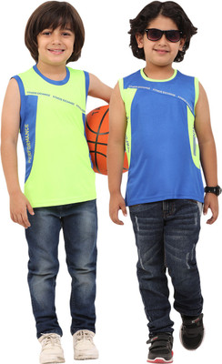 FTX Boys Printed Polyester Regular T Shirt(Multicolor, Pack of 2)