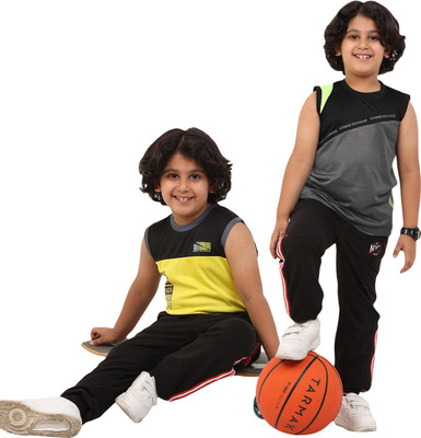 FTX Boys Printed Polyester Regular T Shirt(Multicolor, Pack of 2)