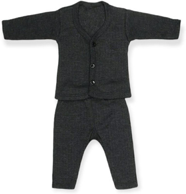 Paryag Top - Pyjama Set For Baby Boys & Baby Girls(Black, Pack of 1)