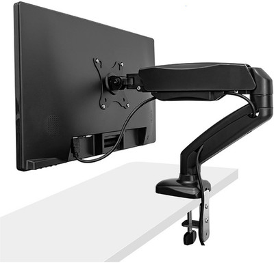 SYGA Monitor Stand Arm Desk Height13 to 27 Inch Monitors and TV-SingleArm Black SingleArm-MonitorStand-Black Steel Desk Stand Rotatable Laptop Stand with Adjustable Height Compatible with Universal Laptops(Black)