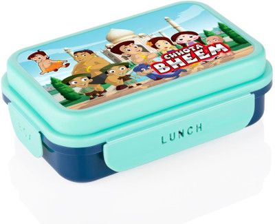UNICEPT CHHOTABHEEM PLASTIC LUNCHBOX WITH 2 IN 1 SPOON FOR KIDS (900 ml- 4 Compartment) 4 Containers Lunch Box(900 ml)